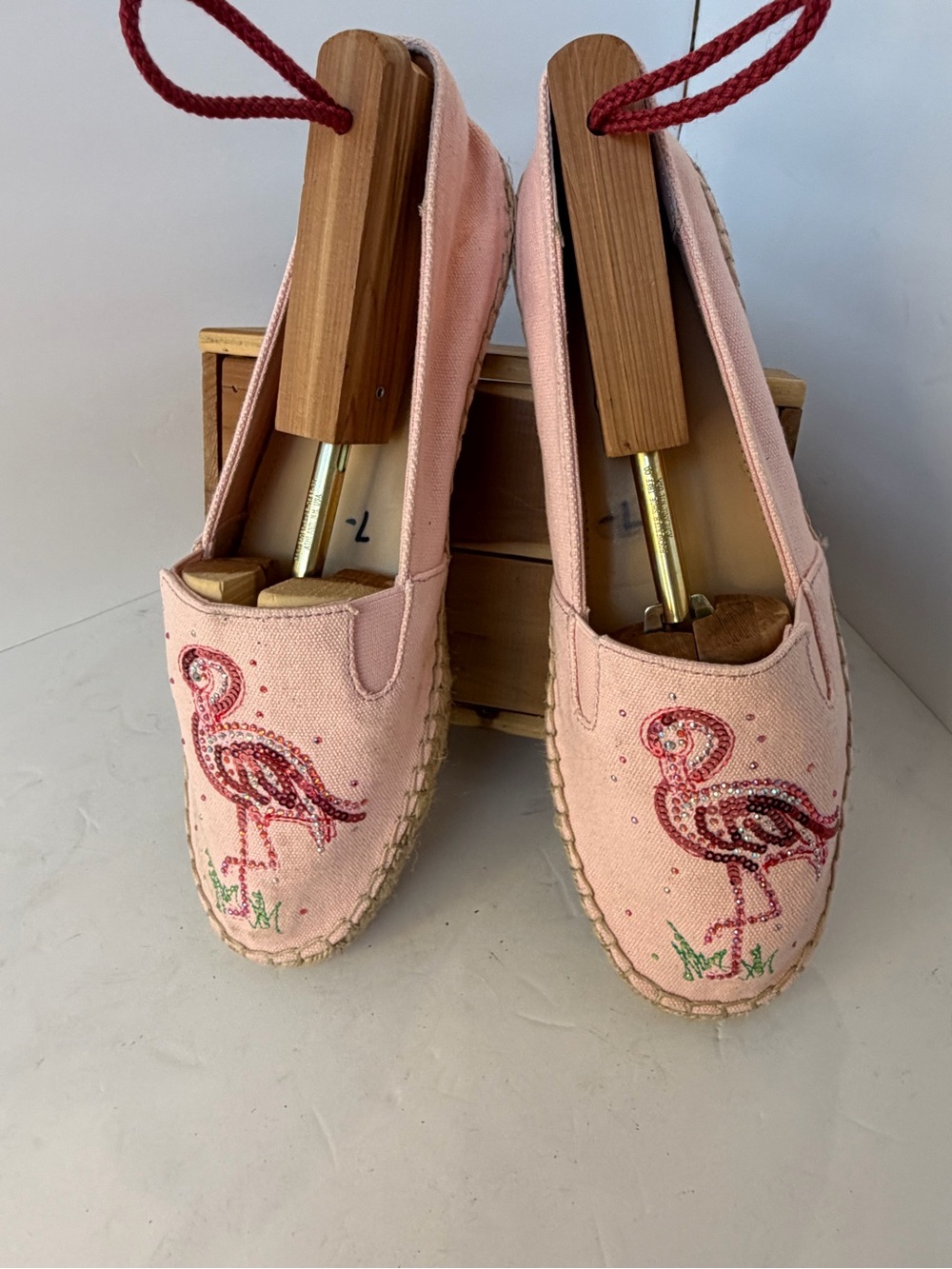 Quacker Factory by Jeanne Bice Pink Flamingo Espadrilles- Women size 9.5